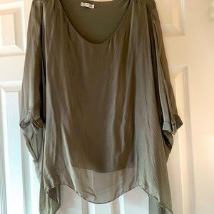 Made in Italy Silk Lightweight Top Blouse Shirt